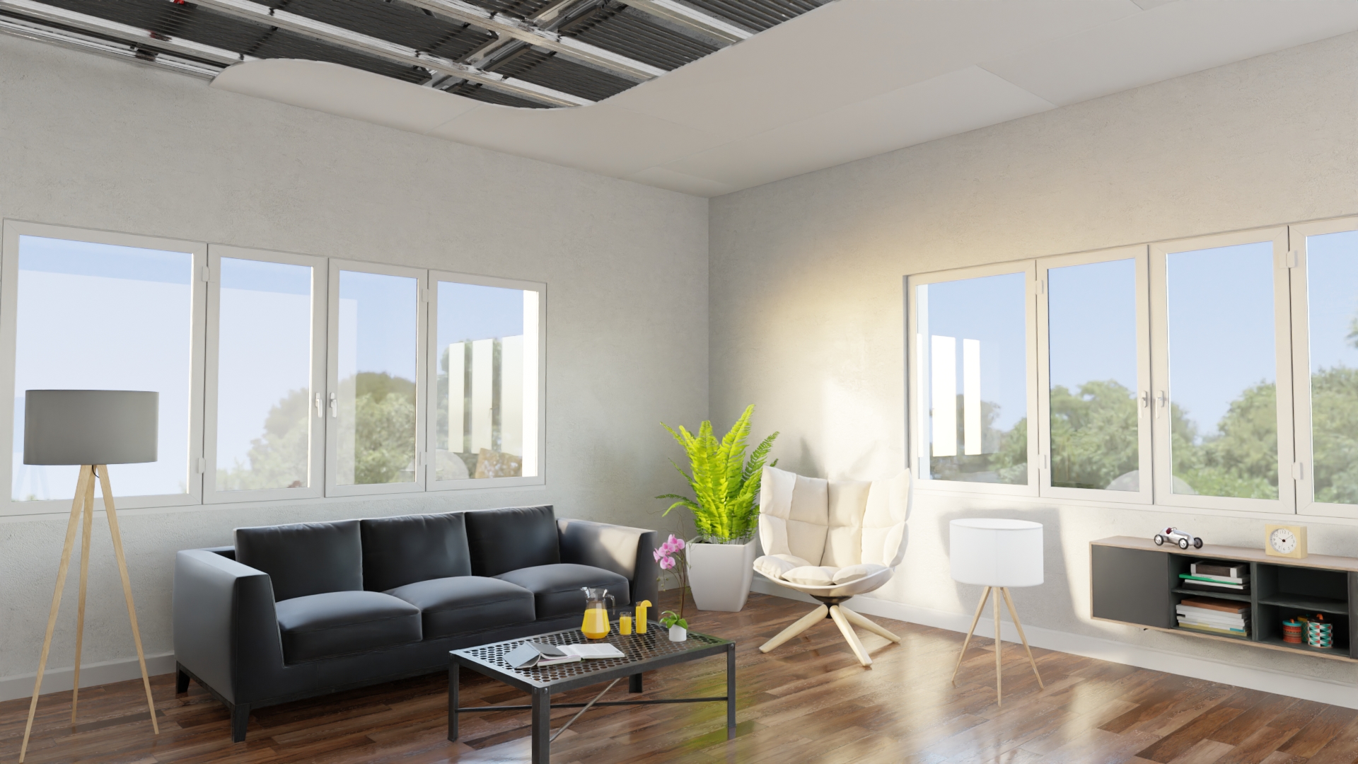 Deckensystem: Trockenbau mit Metallunterkonstruktion